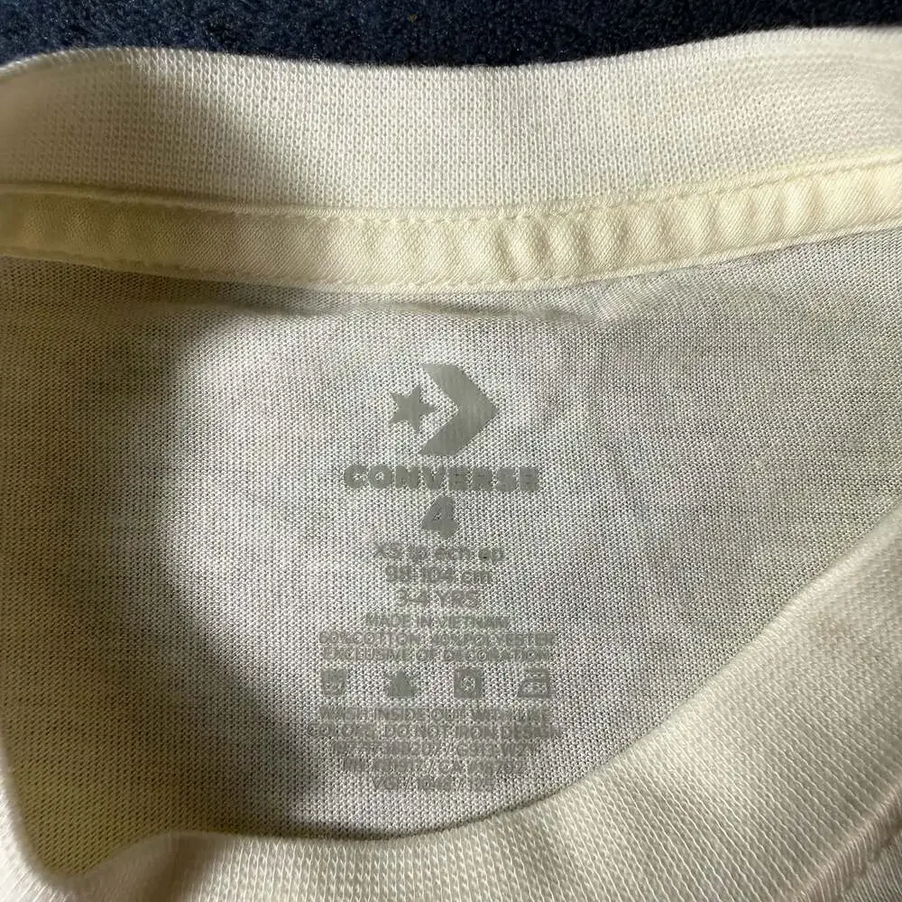 Converse Boys Retro Remix Sneaker Graphic T-Shirt Egret Size 4
